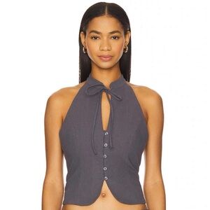 Lioness Charcoal Halter Blouse